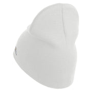 U.S. Army 199th Infantry Brigade Symbol Embroidered 8 Inch Solid Knit Short Beanie Made in USA - White OSFM