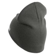 U.S. Army 256th Infantry Brigade Combat Team Symbol Embroidered 8 Inch Solid Knit Short Beanie Made in USA - Charcoal OSFM