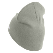 U.S. Army 256th Infantry Brigade Combat Team Symbol Embroidered 8 Inch Solid Knit Short Beanie Made in USA - Dk-Ash OSFM