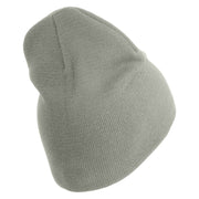 U.S. Army 256th Infantry Brigade Combat Team Symbol Embroidered 8 Inch Solid Knit Short Beanie Made in USA - Dk-Ash OSFM