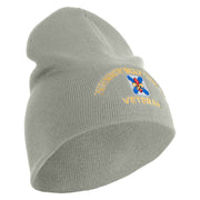 U.S. Army 256th Infantry Brigade Combat Team Symbol Embroidered 8 Inch Solid Knit Short Beanie Made in USA - Dk-Ash OSFM