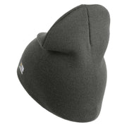 U.S. Army 442nd Infantry Regiment Symbol Embroidered 8 Inch Solid Knit Short Beanie Made in USA - Charcoal OSFM