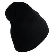 U.S. Army 442nd Infantry Regiment Symbol Embroidered 8 Inch Solid Knit Short Beanie Made in USA - Black OSFM