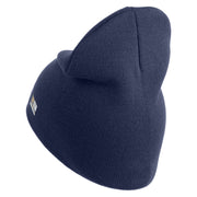 U.S. Army 442nd Infantry Regiment Symbol Embroidered 8 Inch Solid Knit Short Beanie Made in USA - Navy OSFM