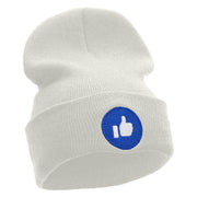 Give Thumbs Up Embroidered 12 Inch Long Knitted Beanie