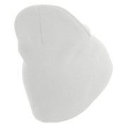 U.S. Army 79th Infantry Brigade Combat Team Symbol Embroidered 8 Inch Solid Knit Short Beanie Made in USA - White OSFM