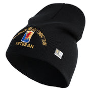 U.S. Army 79th Infantry Brigade Combat Team Symbol Embroidered 8 Inch Solid Knit Short Beanie Made in USA - Black OSFM