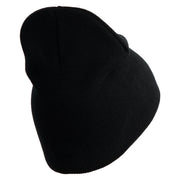 U.S. Army 79th Infantry Brigade Combat Team Symbol Embroidered 8 Inch Solid Knit Short Beanie Made in USA - Black OSFM