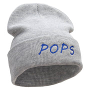 Pops Embroidered 12 Inch Long Knitted Beanie