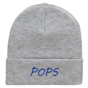 Pops Embroidered 12 Inch Long Knitted Beanie