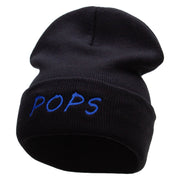 Pops Embroidered 12 Inch Long Knitted Beanie