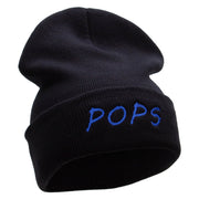 Pops Embroidered 12 Inch Long Knitted Beanie