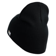 U.S. Army 13th Airborne Divison Symbol Embroidered 8 Inch Solid Knit Short Beanie Made in USA - Black OSFM
