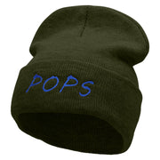 Pops Embroidered 12 Inch Long Knitted Beanie