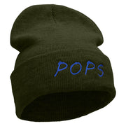 Pops Embroidered 12 Inch Long Knitted Beanie