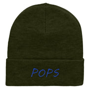 Pops Embroidered 12 Inch Long Knitted Beanie