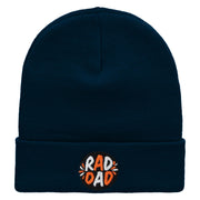 Rad Dad Embroidered 12 Inch Long Knitted Beanie