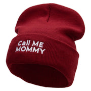 Call Me Mommy Embroidered 12 Inch Long Knitted Beanie