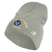 U.S. Army Air Force Symbol Embroidered 8 Inch Solid Knit Short Beanie Made in USA - Dk-Ash OSFM