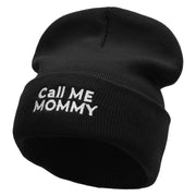 Call Me Mommy Embroidered 12 Inch Long Knitted Beanie