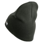 U.S. Army Air Force Symbol Embroidered 8 Inch Solid Knit Short Beanie Made in USA - graphite OSFM