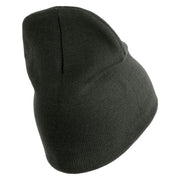 U.S. Army Air Force Symbol Embroidered 8 Inch Solid Knit Short Beanie Made in USA - graphite OSFM