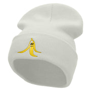 Banana Smile Embroidered 12 Inch Long Knitted Beanie