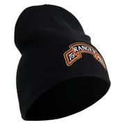 U.S. Army 75th Ranger Regiment Symbol Embroidered 8 Inch Solid Knit Short Beanie Made in USA - Black OSFM