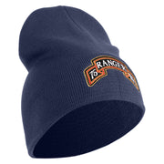 U.S. Army 75th Ranger Regiment Symbol Embroidered 8 Inch Solid Knit Short Beanie Made in USA - Navy OSFM