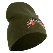 U.S. Army 75th Ranger Regiment Symbol Embroidered 8 Inch Solid Knit Short Beanie Made in USA - Olive OSFM
