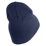 U.S. Army 75th Ranger Special Troops Battalion Symbol Embroidered 8 Inch Solid Knit Short Beanie Made in USA - Navy OSFM