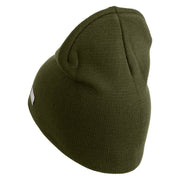 U.S. Army 75th Ranger Special Troops Battalion Symbol Embroidered 8 Inch Solid Knit Short Beanie Made in USA - Olive OSFM