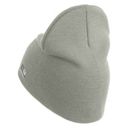 U.S. Army 75th Ranger Military Intelligence Battalion Symbol Embroidered 8 Inch Solid Knit Short Beanie Made in USA - Dk-Ash OSFM