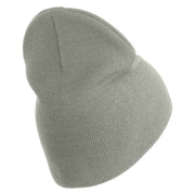 U.S. Army 75th Ranger Military Intelligence Battalion Symbol Embroidered 8 Inch Solid Knit Short Beanie Made in USA - Dk-Ash OSFM