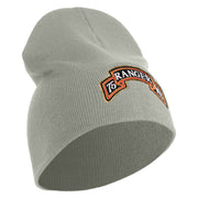 U.S. Army 75th Ranger Military Intelligence Battalion Symbol Embroidered 8 Inch Solid Knit Short Beanie Made in USA - Dk-Ash OSFM