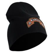 U.S. Army 75th Ranger Military Intelligence Battalion Symbol Embroidered 8 Inch Solid Knit Short Beanie Made in USA - Black OSFM