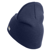 U.S. Army 75th Ranger Military Intelligence Battalion Symbol Embroidered 8 Inch Solid Knit Short Beanie Made in USA - Navy OSFM