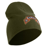 U.S. Army 75th Ranger Military Intelligence Battalion Symbol Embroidered 8 Inch Solid Knit Short Beanie Made in USA - Olive OSFM