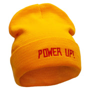 Power Up Embroidered 12 inch Acrylic Cuffed Long Beanie