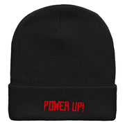 Power Up Embroidered 12 inch Acrylic Cuffed Long Beanie