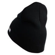 U.S. Army 2nd Ranger Battalion Symbol Embroidered 8 Inch Solid Knit Short Beanie Made in USA - Black OSFM