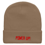 Power Up Embroidered 12 inch Acrylic Cuffed Long Beanie