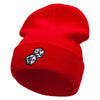 Thrown Dice Embroidered 12 Inch Long Knitted Beanie