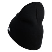 U.S. Army 3rd Ranger Battalion Symbol Embroidered 8 Inch Solid Knit Short Beanie Made in USA - Black OSFM