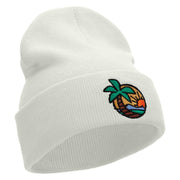 Vacation Time Embroidered 12 Inch Long Knitted Beanie