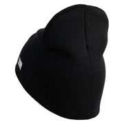 U.S. Army Paratrooper and Ranger Badge Symbol Embroidered 8 Inch Solid Knit Short Beanie Made in USA - Black OSFM