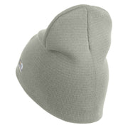 U.S. Army Paratrooper and Ranger Badge Symbol Embroidered 8 Inch Solid Knit Short Beanie Made in USA - Dk-Ash OSFM