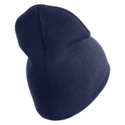 U.S. Army Air Assualt Badge Symbol Embroidered 8 Inch Solid Knit Short Beanie Made in USA - Navy OSFM