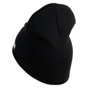 U.S. Army Air Assualt Badge Symbol Embroidered 8 Inch Solid Knit Short Beanie Made in USA - Black OSFM