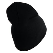 U.S. Army Air Assualt Badge Symbol Embroidered 8 Inch Solid Knit Short Beanie Made in USA - Black OSFM